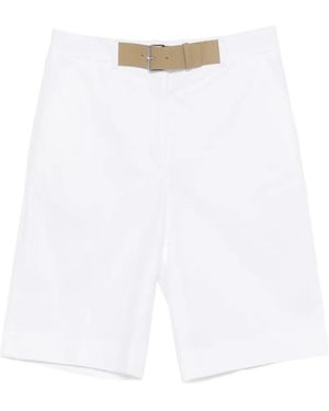 Tory Burch Double T Pleated Shorts - White