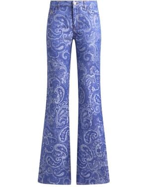 Etro Vaqueros acampanados con motivo de cachemira - Azul