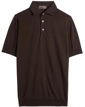 FILIPPO DE LAURENTIIS Short-Sleeve Polo Shirt - Brown