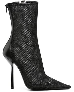 Saint Laurent 115Mm Oxalis Mesh Pointed Boots - Black