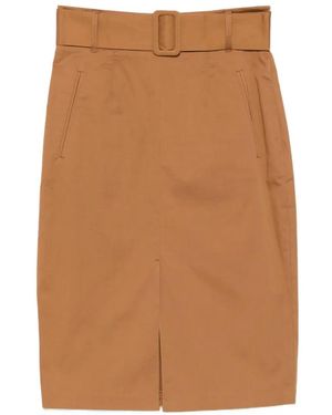 Actitude Midi-Rok Met Ceintuur - Bruin