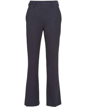 Prada Gabardine Wool Flared Trousers - Blue