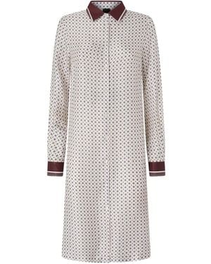Pinko Elicia Patterned Shirt Midi Dress - Grey