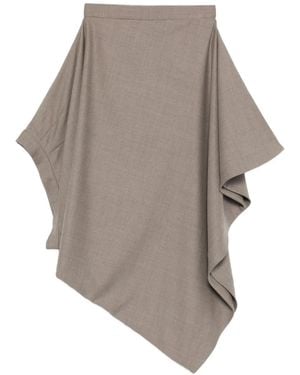 ALAINPAUL Asymmetric Midi Skirt - Grey