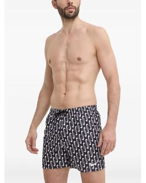 Nike Short À Imprimé Swoosh - Blue