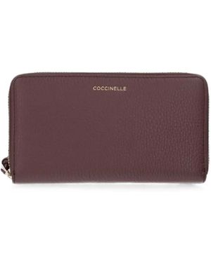 Coccinelle Leather Zip-Around Wallet - Purple