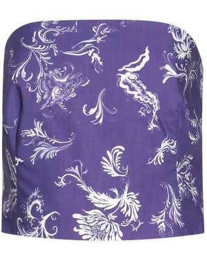 Rosie Assoulin Floral Print Top - Purple