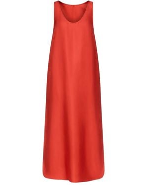 Loulou de Saison Scoop-Neck Side-Vent Maxi Dress - Red