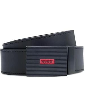 BOSS Leather-Buckle Belt - Blue