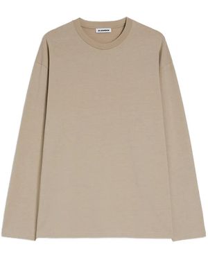 Jil Sander Long-Sleeve Crew-Neck T-Shirt - Natural