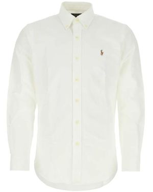 Polo Ralph Lauren Embroidered-Logo Oxford Shirt - White