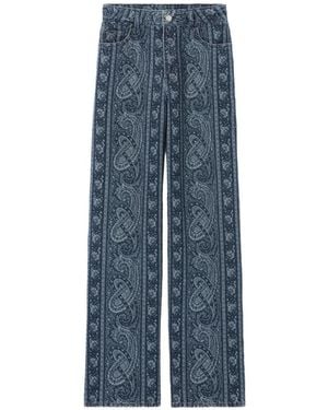 Claudie Pierlot Vaqueros Rectos Estampados - Azul