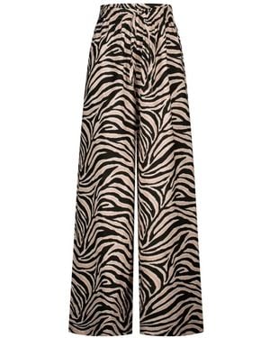 Paramidonna Zebra-Print Linen Beach Pants - White