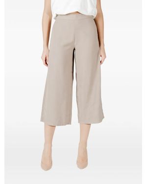 ONLY Wide-Leg Side-Zip Pants - Natural