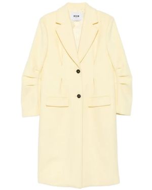 MSGM Einreihiger Mantel - Natur