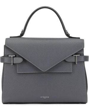 Le Tanneur Cabas Emilie Moyen En Cuir À Rabat Enveloppe - Grey