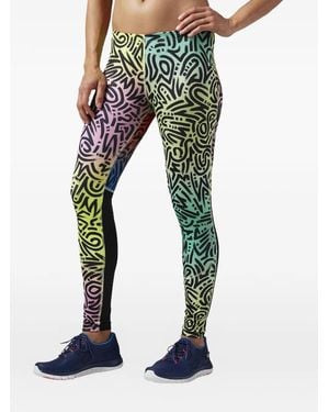 Reebok Graphic-Print Leggings - Blue