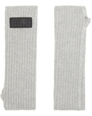 MM6 by Maison Margiela Logo-Patch Gloves - White