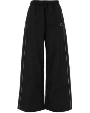 Balenciaga Pantalones De Chándal Anchos Con Logo - Negro