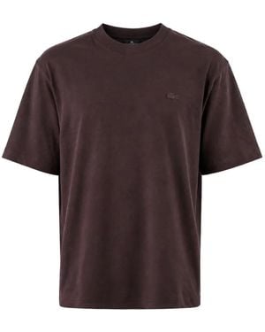 Lacoste Logo-Patch Loose-Fit T-Shirt - Red
