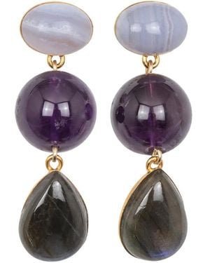 Jennifer Behr Pendientes largos Natalia - Metálico