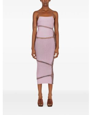 Isa Boulder Jigsaw Midi Dress - Purple