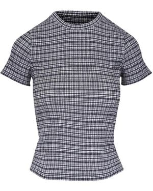 Vince Check Knit Top - Grey