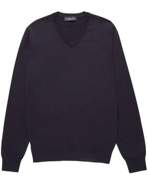 Brooks Brothers V-Neck Jumper - Blue