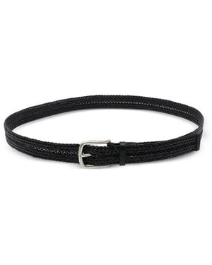 Orciani Plug Braided Leather Belt - White