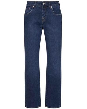 7 For All Mankind Low Cigarette Jeans - Blau