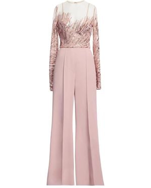 Elie Saab Mono largo bordado con lentejuelas - Rosa