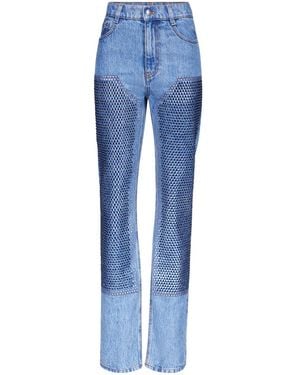 Area Crystal-embellished Straight-leg Jeans - Blue