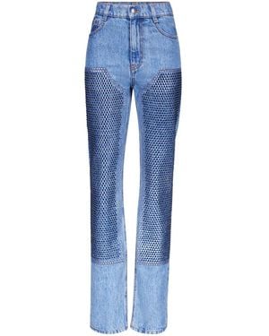 Area Crystal-embellished Straight-leg Jeans - Blue