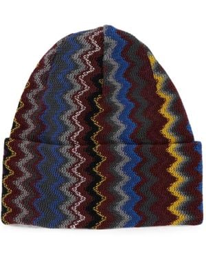 Missoni Zigzag-Knit Beanie Hat - Blue