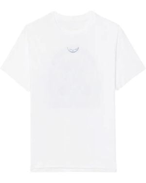 Zadig & Voltaire Tommer Graphic-Print Rhinestone-Embellished T-Shirt - White