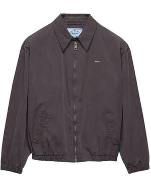 Prada Shirt-Collar Welt-Pocket Jacket - Purple