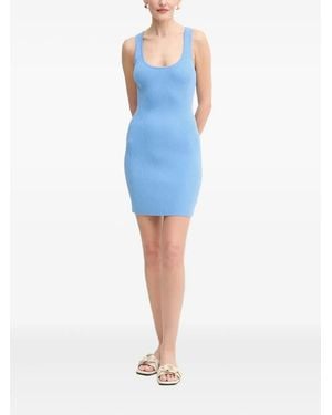 MICHAEL Michael Kors Ribbed Scoop-Neck Mini Dress - Blue