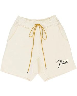 Rhude Script Shorts - Natural