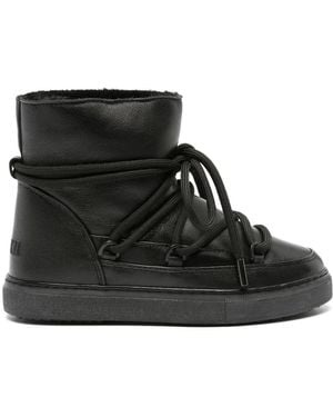 Inuikii Lace-Up Leather Ankle Boots - Black