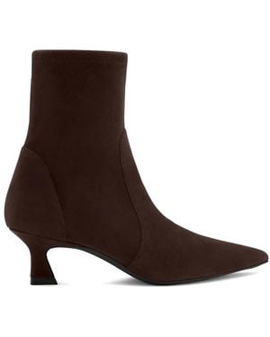 Stuart Weitzman Vinnie Pointed-Toe Ankle Boots - Brown