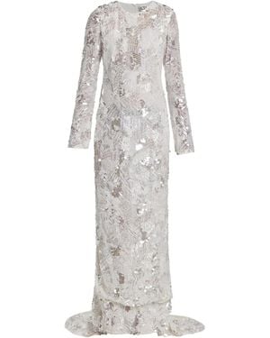 ilta Kleid mit Stickerei - Grau