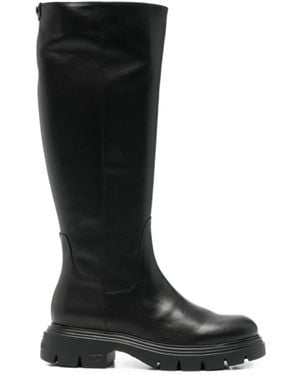 Wonders Chunky-Sole Knee-High Boots - Black