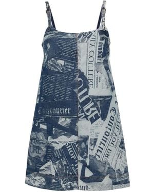 Versace Jeans Couture Magazine Denim Minidress - Blue