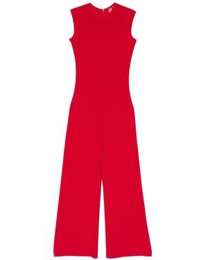 Norma Kamali Sleeveless Wide-Leg Jumpsuit - Red