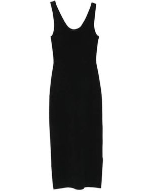 Le Petite Pulle Ribbed-Knit Square-Neck Dress - Black