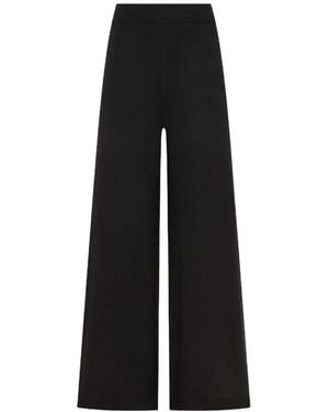 Seventy Fine-Knit Wide-Leg Pants - Black