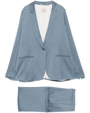 Marella Single-Breasted Notched-Lapel Suit - Blue