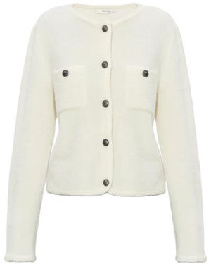 Gestuz Geknöpfter Cardigan Mit Brusttasche - Weiß