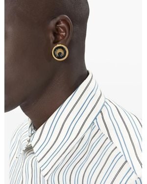 Marine Serre Button Charm Stud Earrings - White