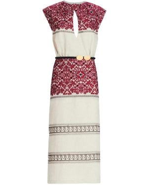 Silvia Tcherassi Badra Midi-Jurk - Wit